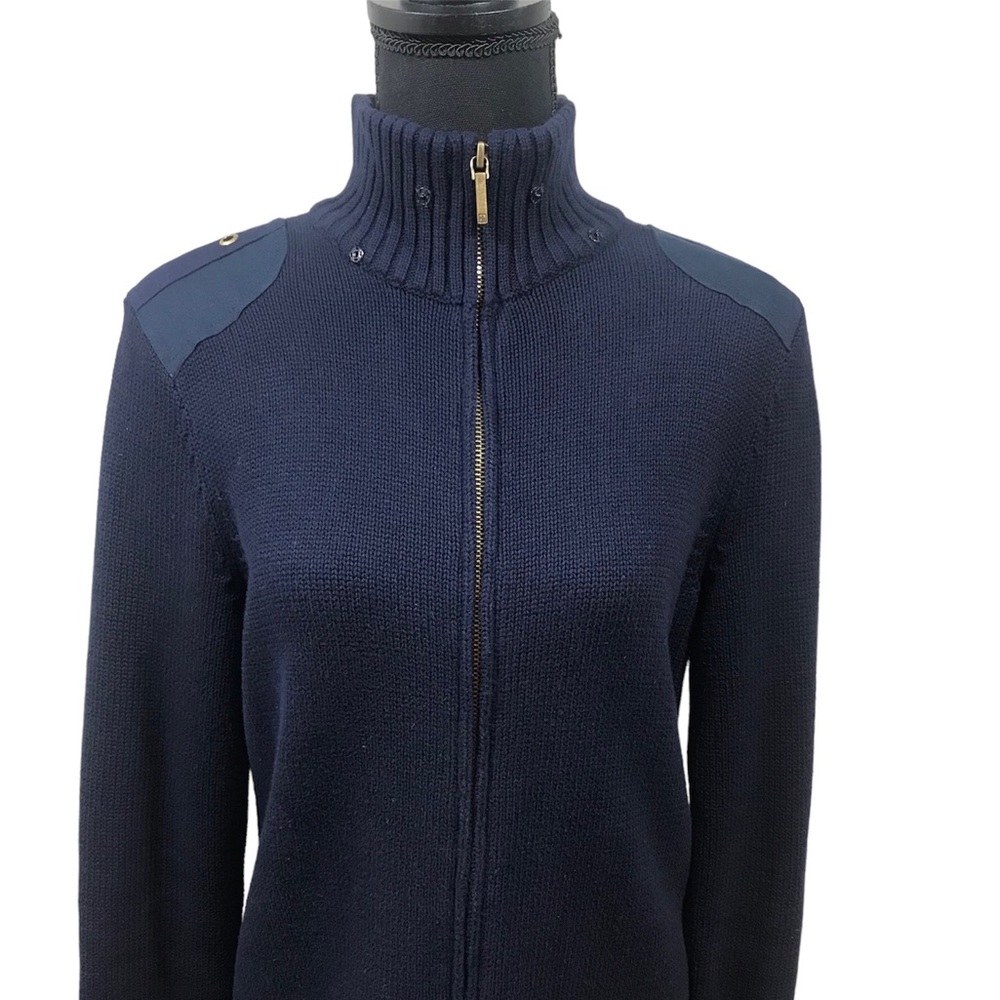Women’s vintage Ralph Lauren zip-up sweater.